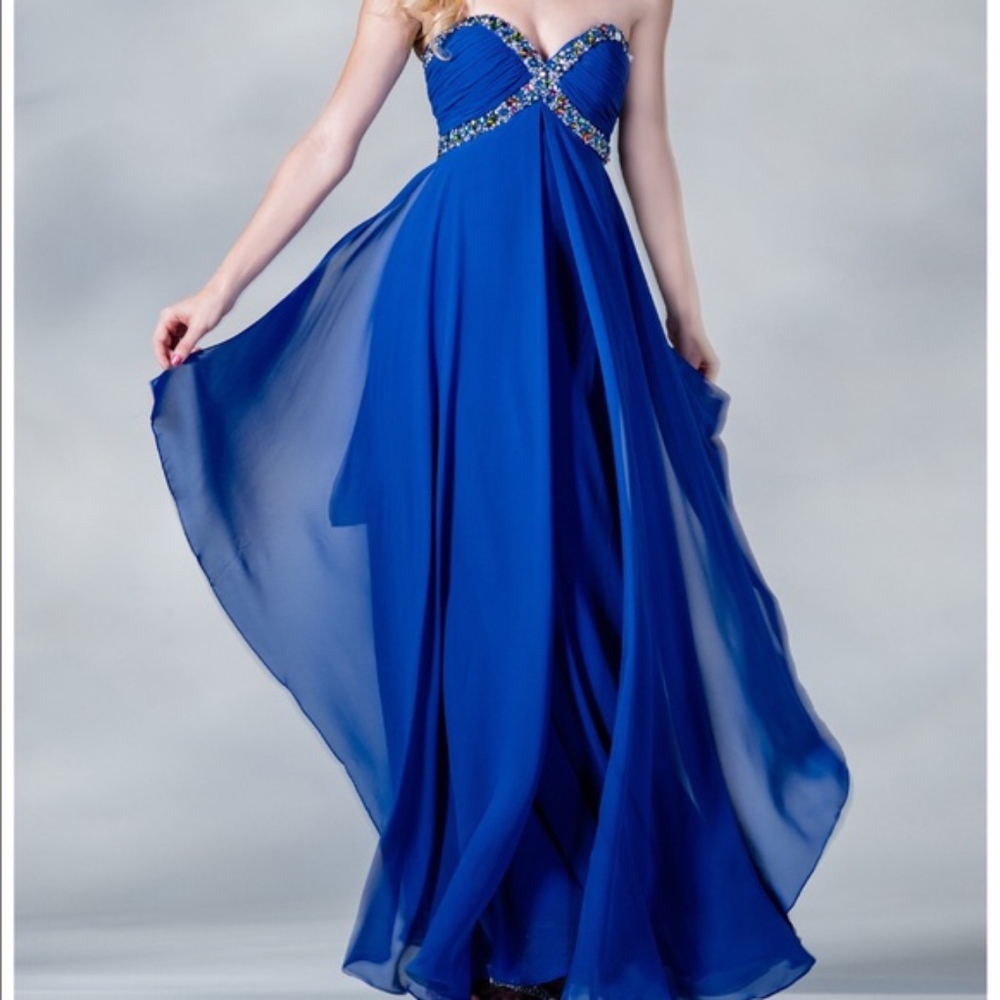Royal Blue Cinderella Divine Long Formal Dress